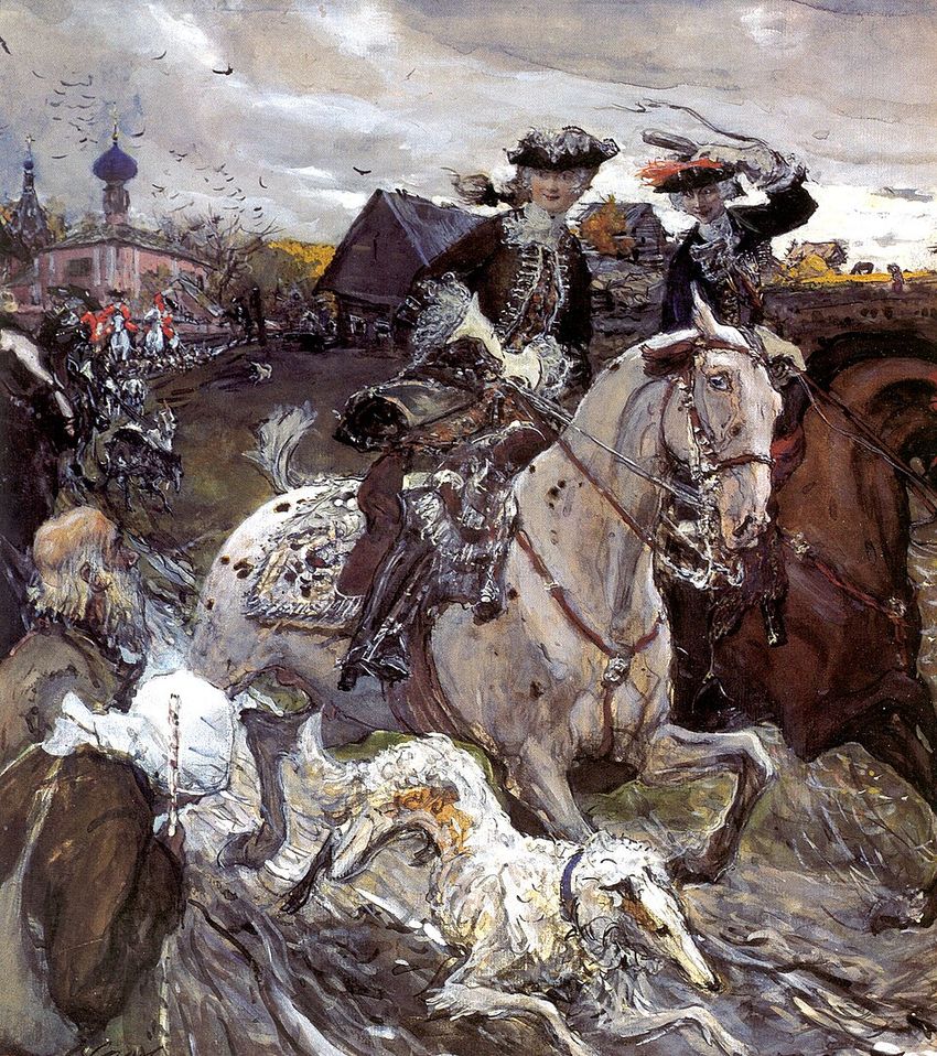 Русская псовая борзая — в движении